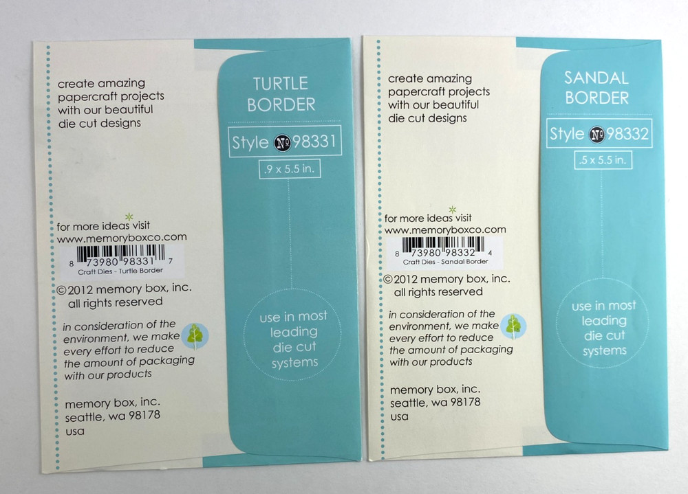 Memory Box Dies - SANDAL BORDER / TURTLE BORDER - 98332 / 98331