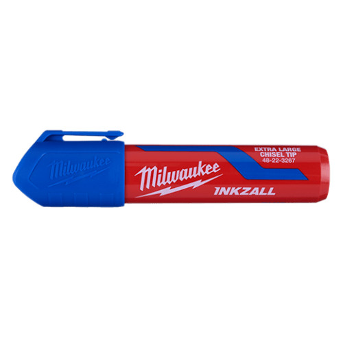4-PACK Milwaukee INKZALL Extra Large Chisel Tip BLUE Marker 48-22-3267