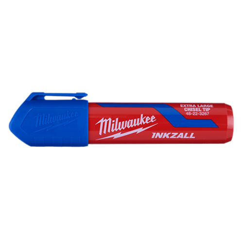 4-PACK Milwaukee INKZALL Extra Large Chisel Tip BLUE Marker 48-22-3267