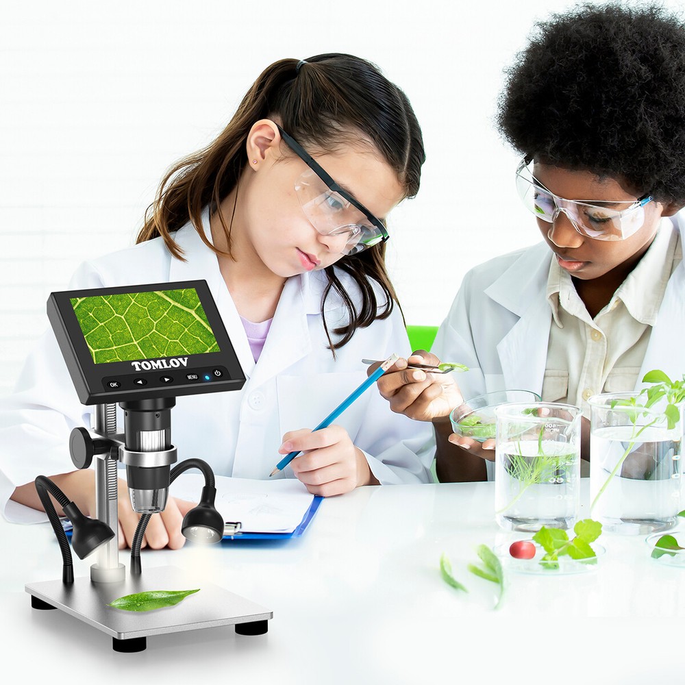TOMLOV 4.3" Digital Microscope 200x-1000X Error Coin Magnifier w/ Lights PC View