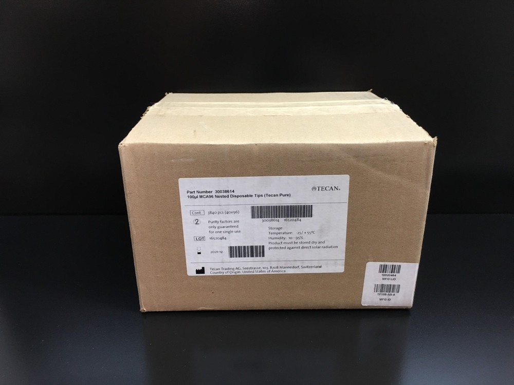 Tecan PN 30038614 Disposable Tips 100µL Non Filtered Pure Nested 8 Stack