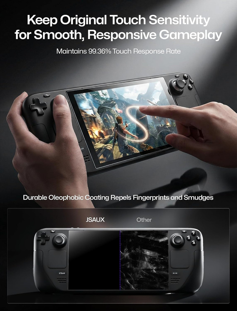 2-Pack Obsidian AR Screen Protector for Steam Deck, Anti-Reflection & Ultra Clea