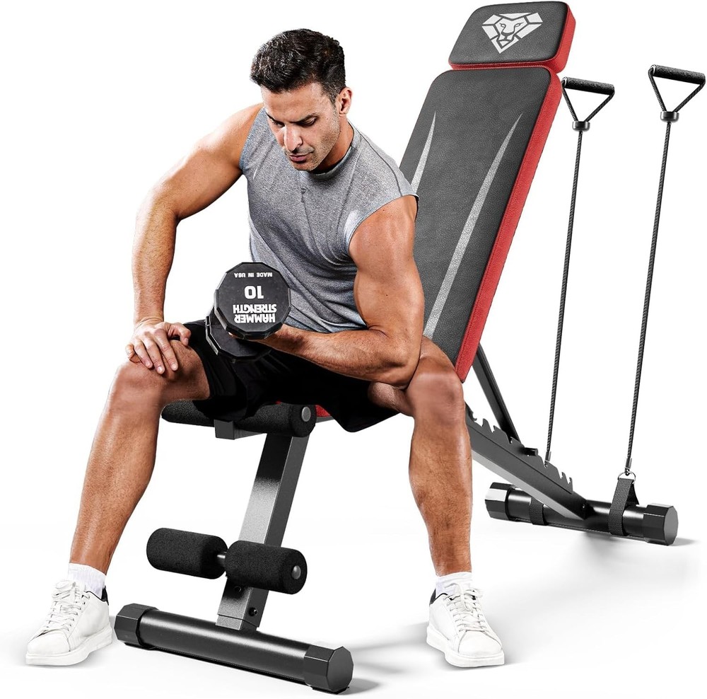 Adjustable Workout Bench with Foldable Design and Full Body Support