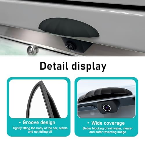 Car Rear View Camera Protection, Silicone Backup Camera Rain Shield, Black