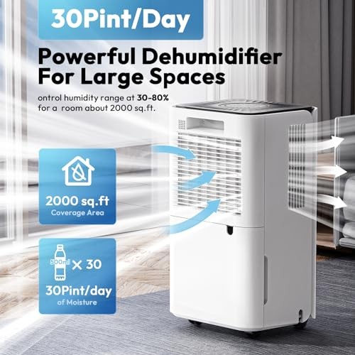 LUKO 2000 SQ.FT DEHUMIDIFIER 30 PINT DRAIN HOSE FOR CONTINUOUS DRAINAGE - WHITE