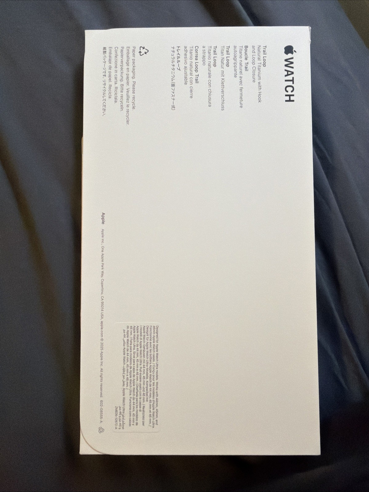 New Genuine Apple Watch Band Trail Loop 49mm Blue/Titanium Small/Medium