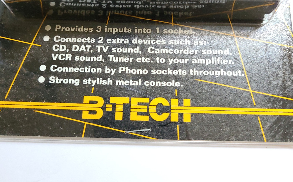 B TECH - 3 Way Input Control Switch - Stereo - BT31, New Old Stock