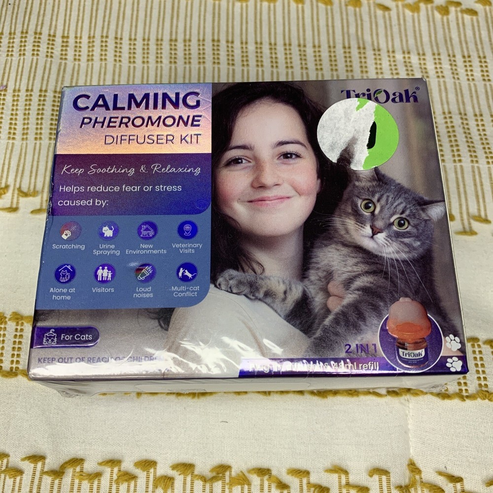 TriOak Cat Calming Diffuser 2 in 1 Anxiety Relief, Pheromone Diffuser sealed