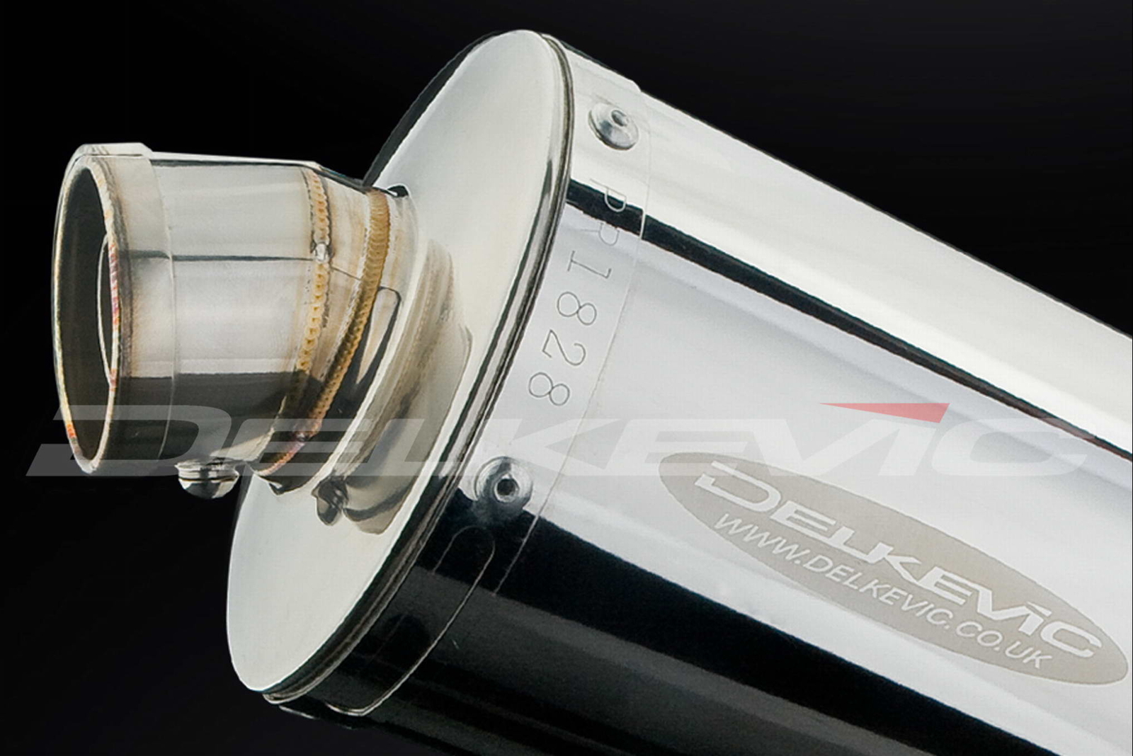 Delkevic Slip On 14" Oval Stainless Motorcycle Exhaust Muffler With Strap