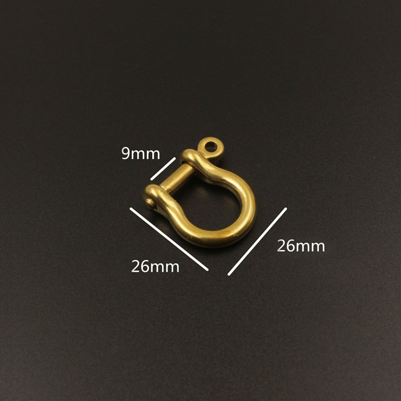 5Pieces Solid Brass D-Bow Shackle Screw Pin Attach Keychain Hook Leather Craft