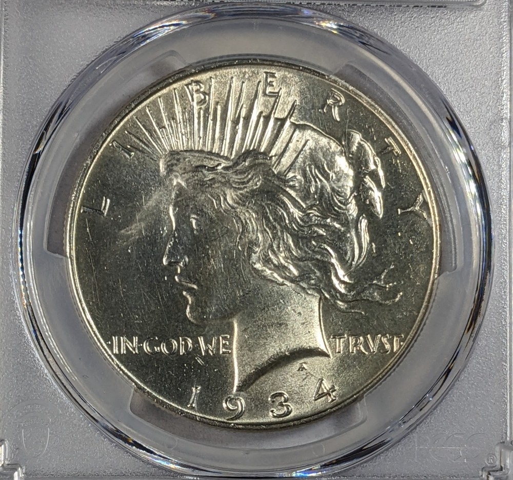 1934 P Peace Silver Dollar PCGS UNC