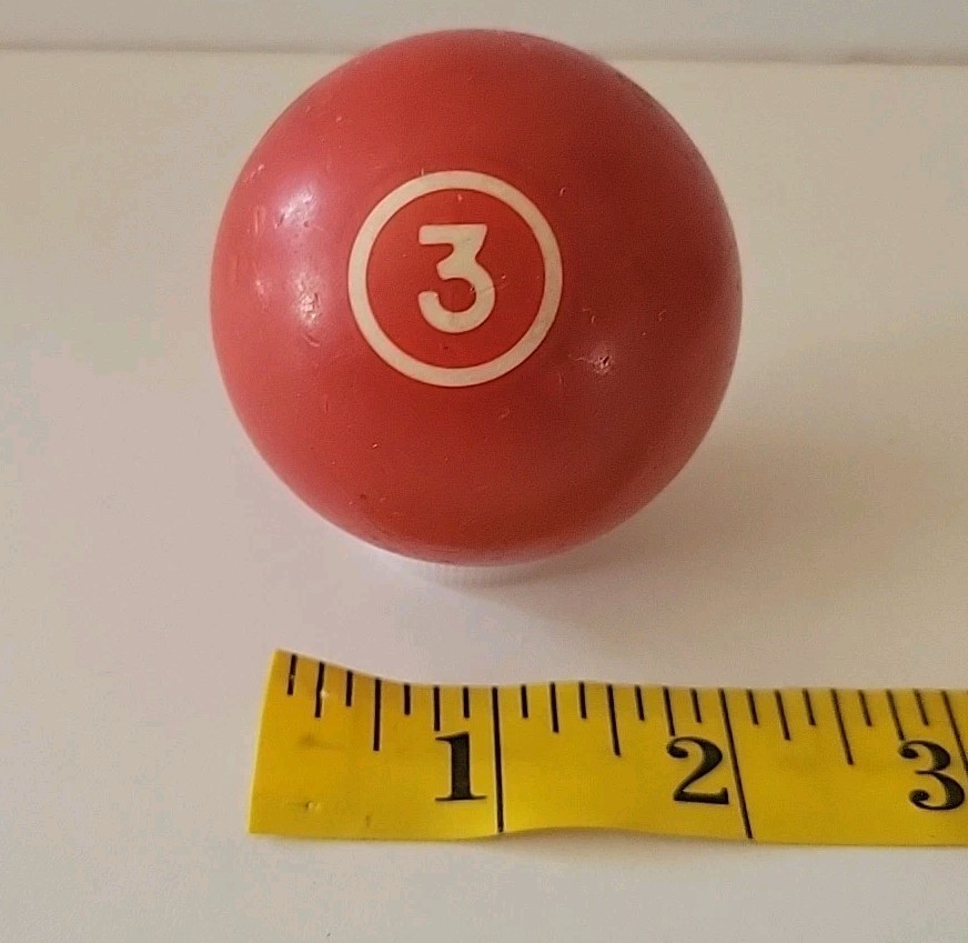 Vintage No. 3 Solid Red Pool Ball Billiard 2" Replacement (P)