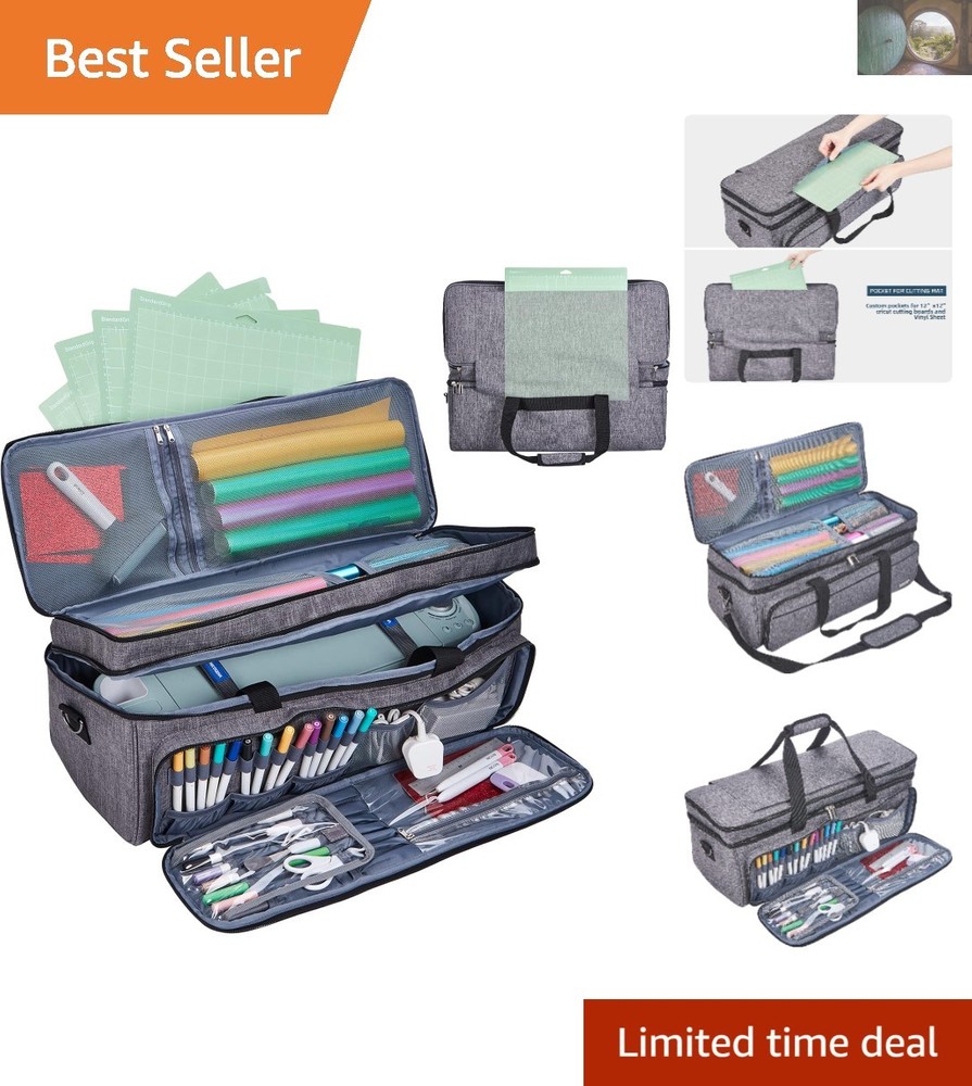 Cricut Maker & Explore 4 Carrying Case with Mat Pocket - Grey, 25 Compartments