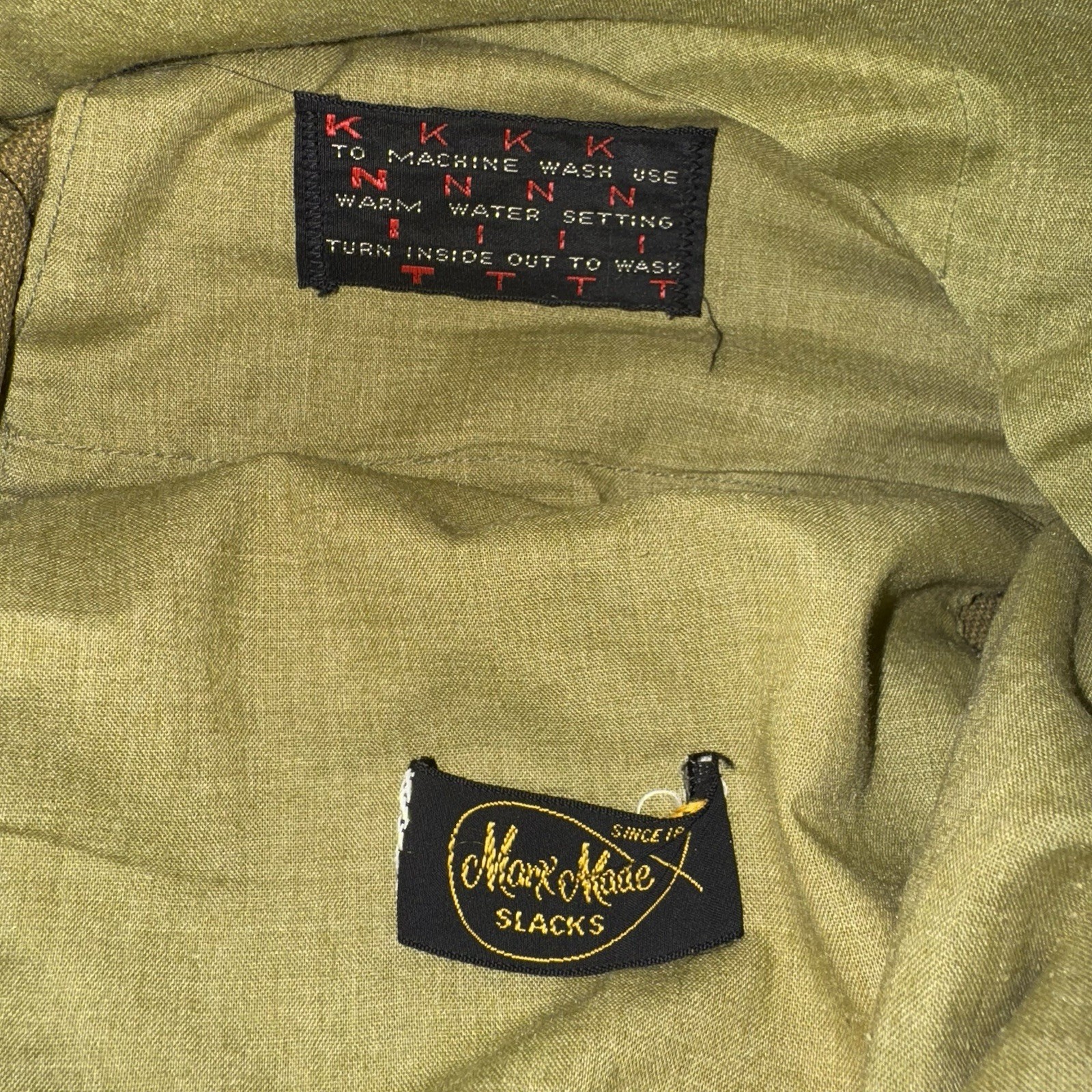 Vtg 60s Pants Mens 34 28 Marx Made Leisure Suit MCM Mod Beatnik Stripe Polyester