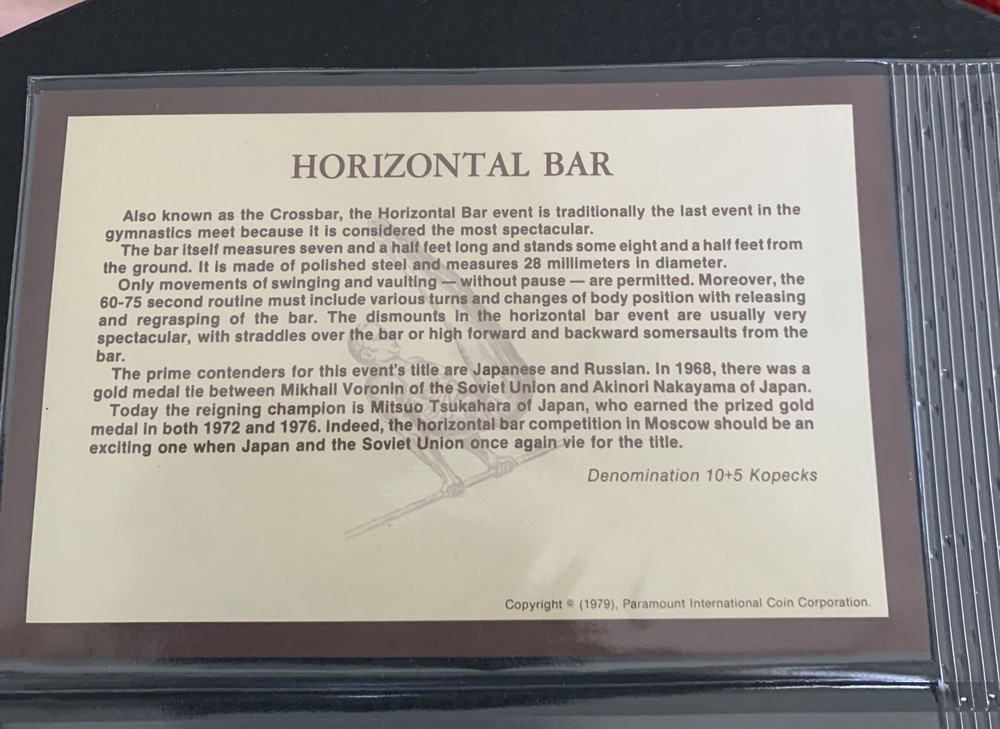 Russia 1980 Moscow Fdc Olympics Horizontal Bar