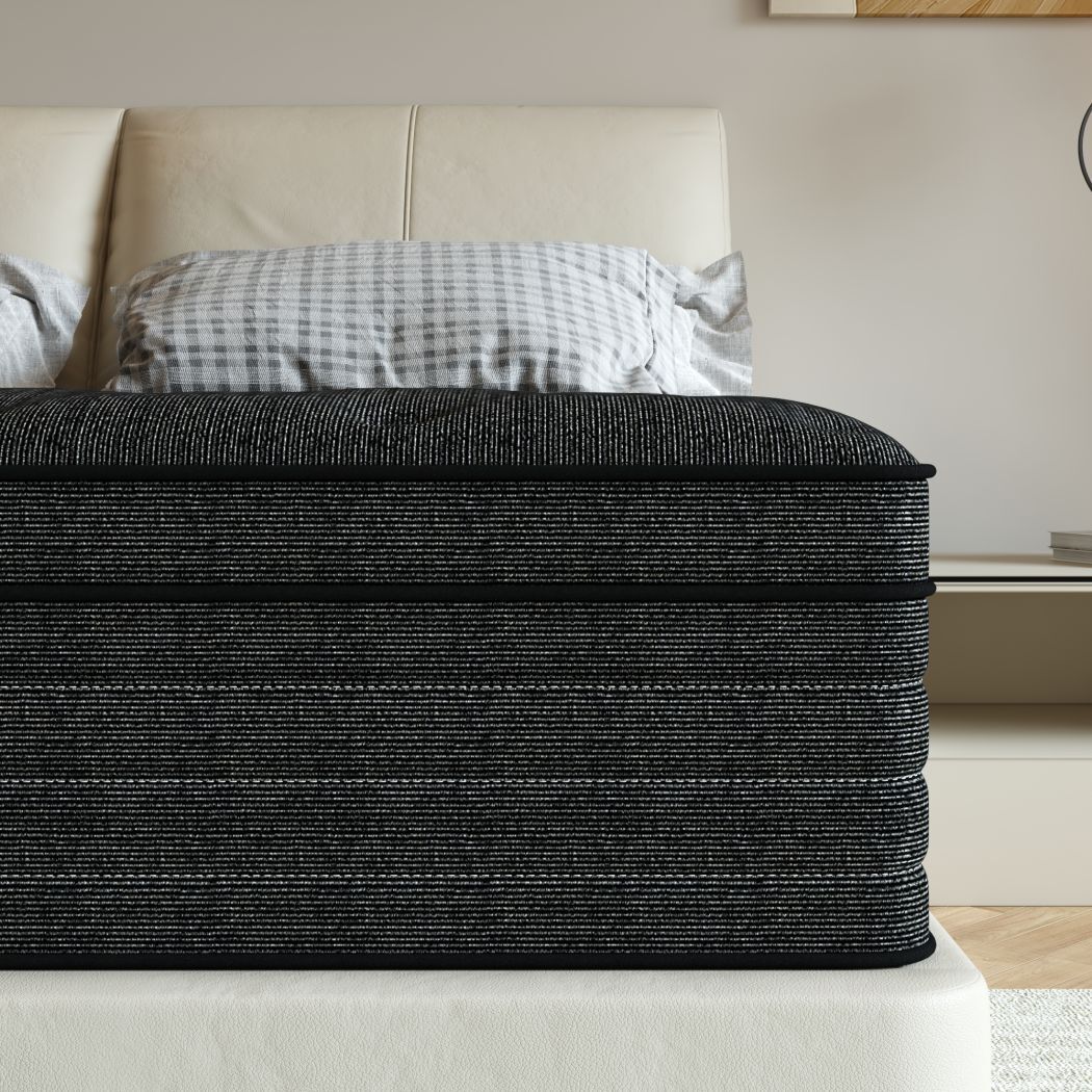 12" 14" Mattress in a box Twin Full Queen King Hybrid Spring Medium Firm Black