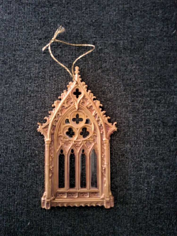 Gothic Cathedral Gold,  Clear Window Small Decorative Panel or ornament