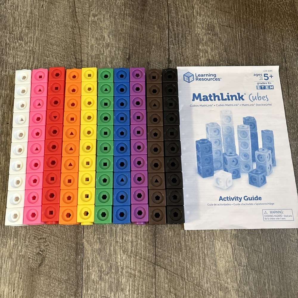 Learning Resources Math Link Cubes  Colors Math Manipulatives w book