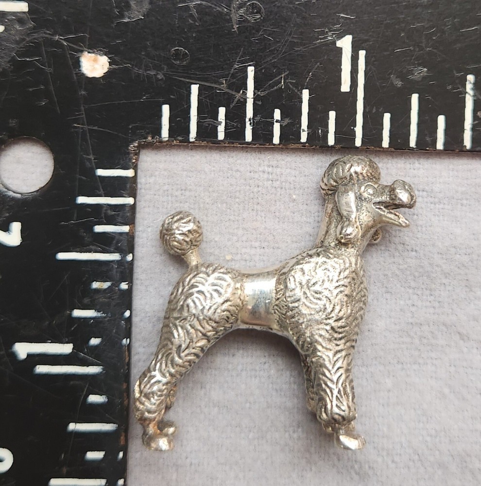 KIRK & SON Solid Cast Sterling Silver Miniature Figurine Poodle