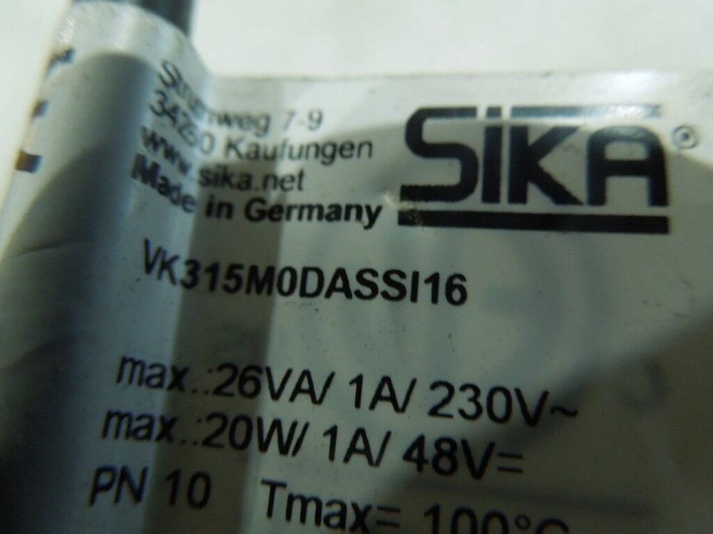 Sika Model: VK315M0DASSI16 Flow Switch.