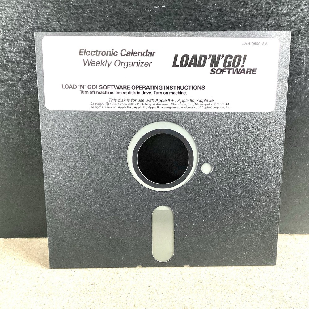 Fujifilm Apple II “Electronic Calendar Weekly Organizer” Software Floppy Disk