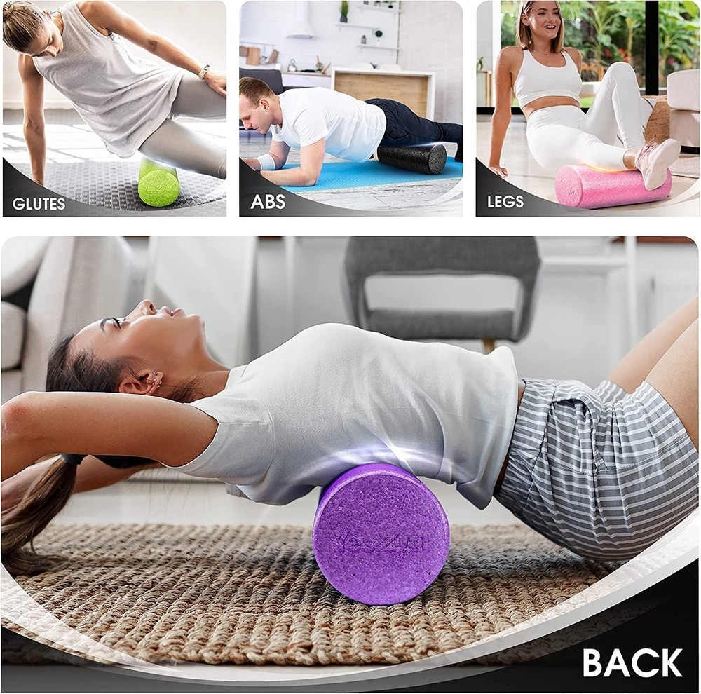 High-Density EPP Round Back Roller Foam, Exercise Foam Roller for Yoga, Pilat...