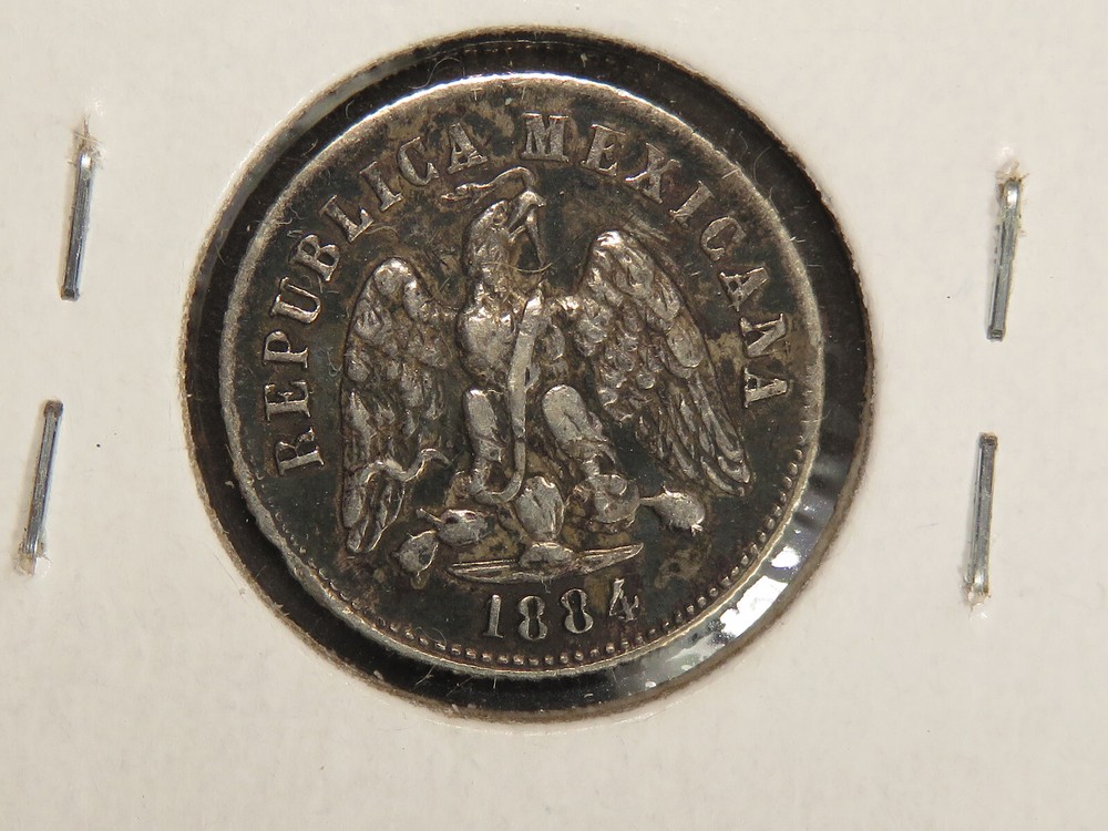 1884 ZoS Mexico 10 Centavos, XF