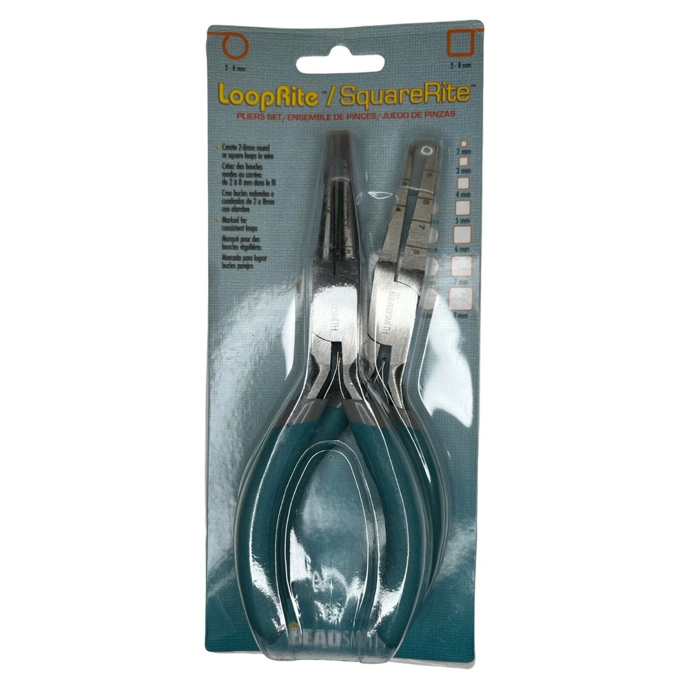 The Beadsmith SquareRite / LoopRite Wire Looping Plier Set - Create 2-8mm Loops