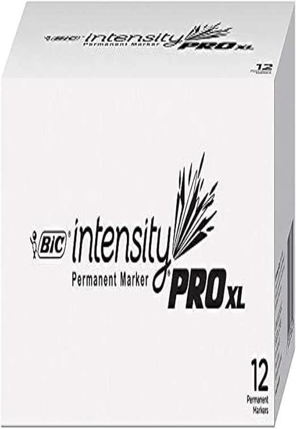 BIC Intensity Pro XL Permanent Marker Extra Large Chisel Tip Black 12 Count Box