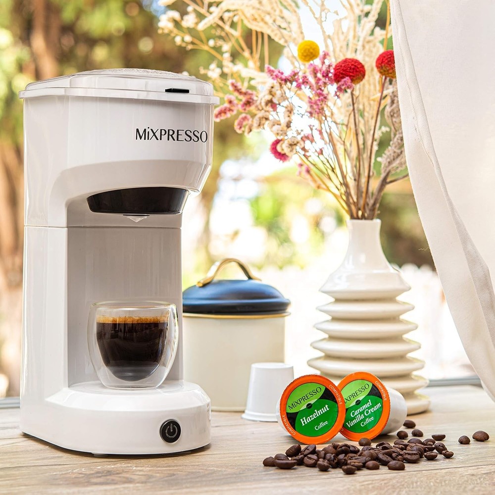 2-in-1 Coffee Maker Single Serve Compact Machine for Pods Ground Coffee
