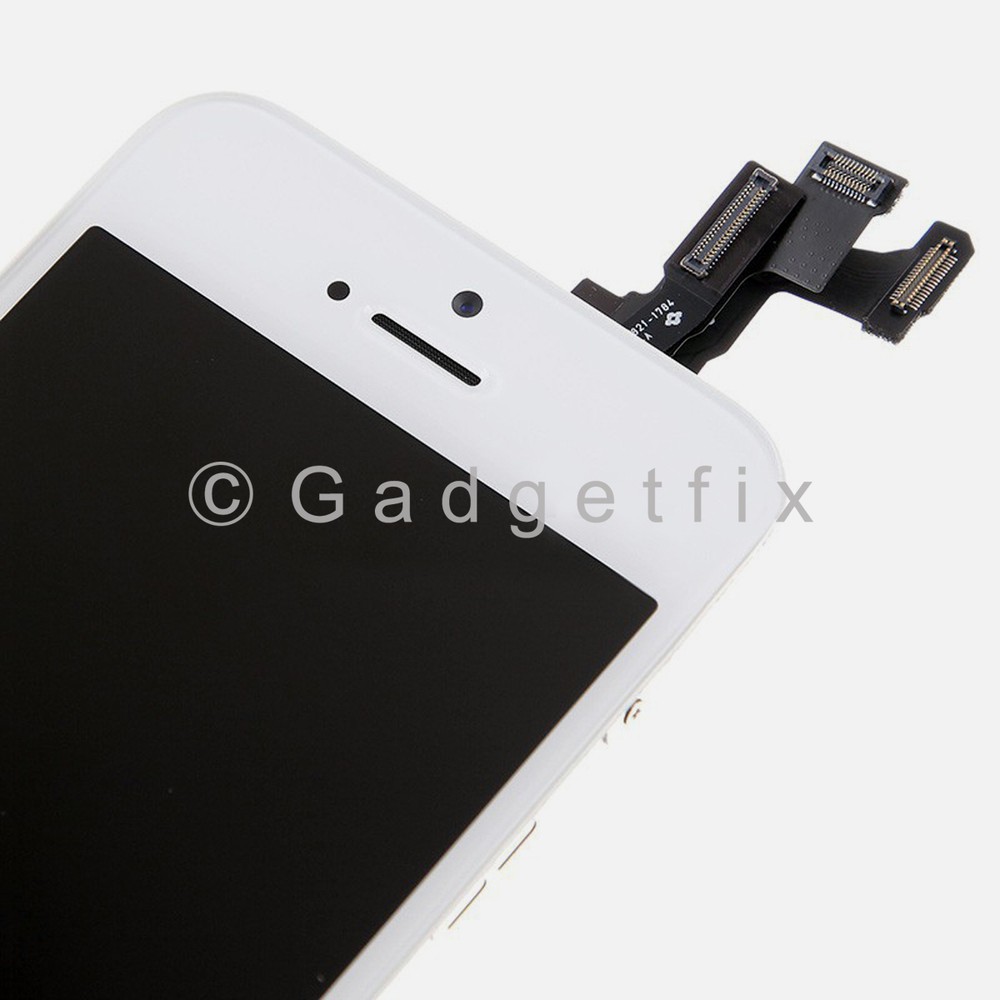 White LCD Screen Display + Touch Screen Digitizer + Button Camera for Iphone 5S