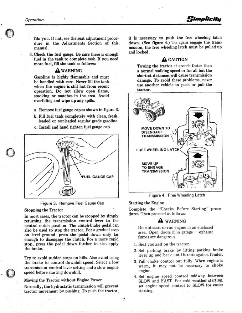 7016 LAWN MOWER OPERATOR INSTRUCT MANUAL FITS SIMPLICITY 7016H