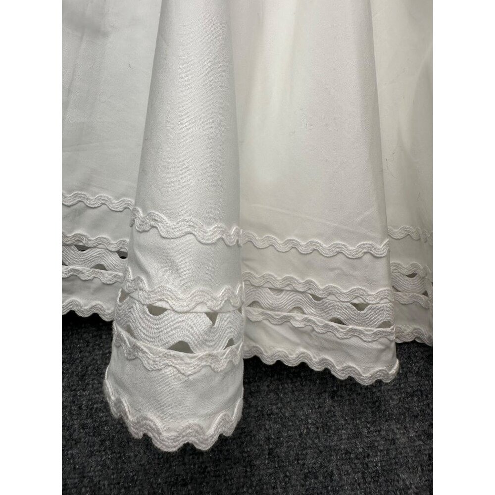 J.Crew Skirt Women L White Eyelet Scalloped Hem Mini Flared Cotton Old Money