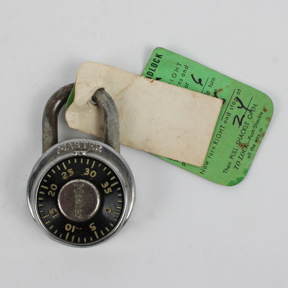 Vintage Master Lock Co. Padlock w/ Combination FLAWED