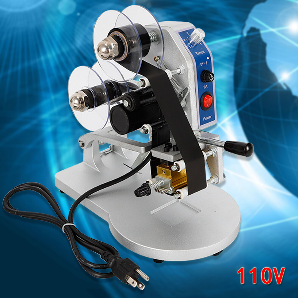 Hot Stamp Printer 110V Ribbon Manual Hot Foil Stamping Printer Date Code Machine