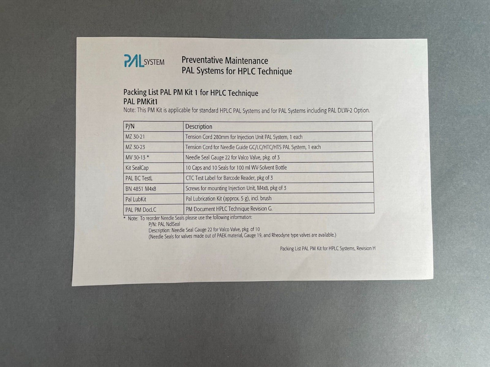 PAL Preventative Maintenance Kit for PAL DLW-2