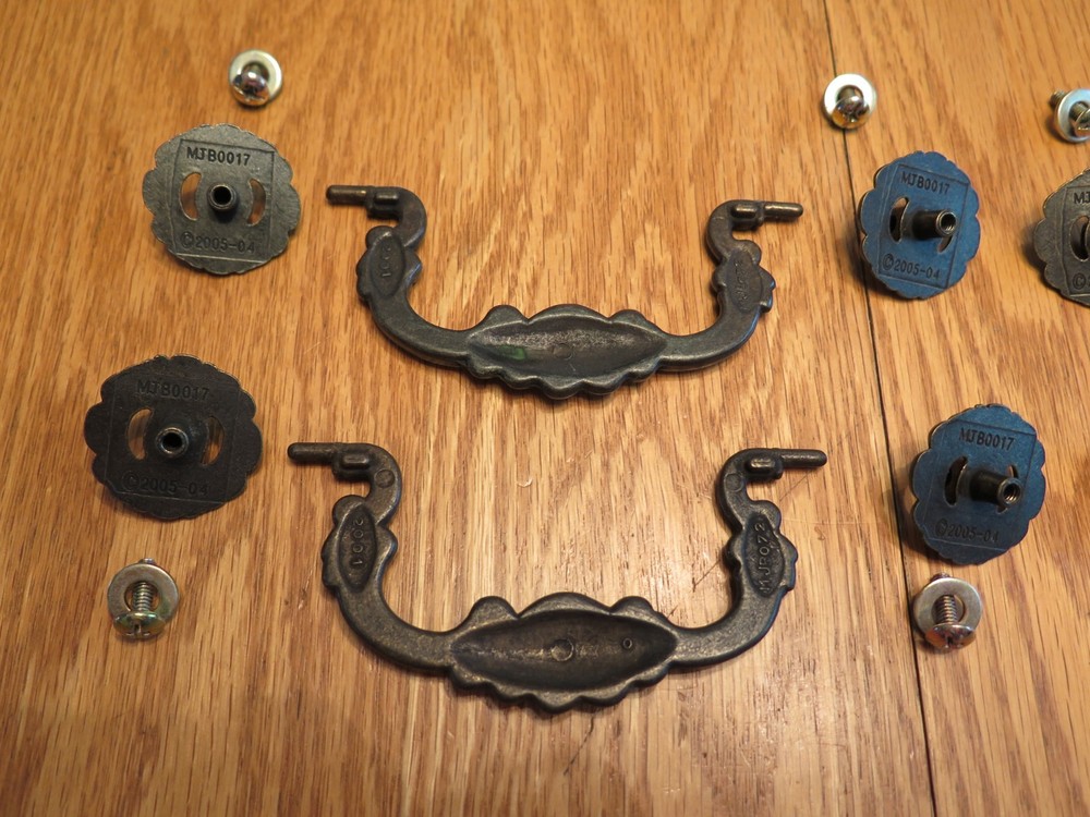 Brass/Dark Tone Drawer Pulls Drop Pulls - Set of 4