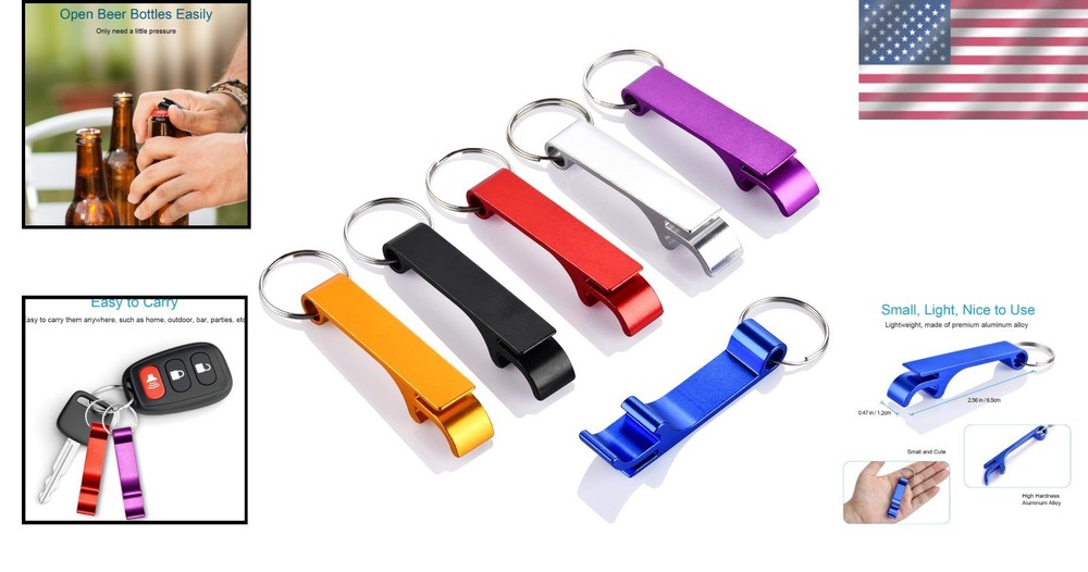 Vibrant 6PCS Keychain Bottle Opener Set - Elevate Your Drinking Experience