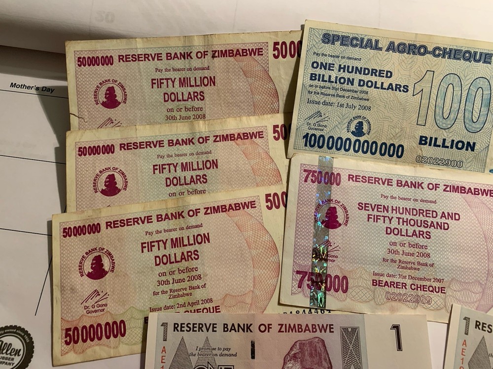 Zimbabwe Random Notes Money Currency Hyperinflation