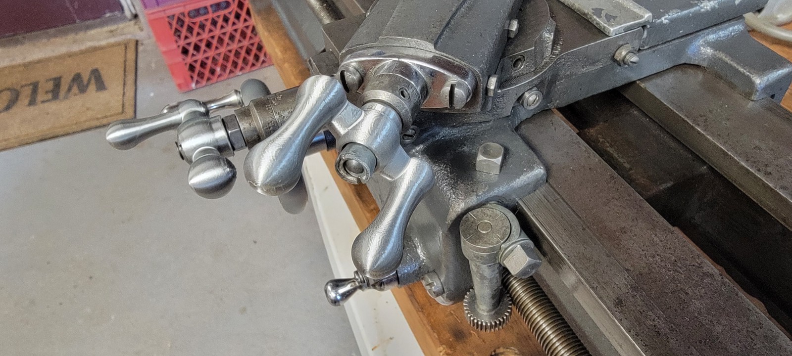 Atlas Craftsman 618 6" Lathe Compound Slide Crank, Thumb Hand Wheel