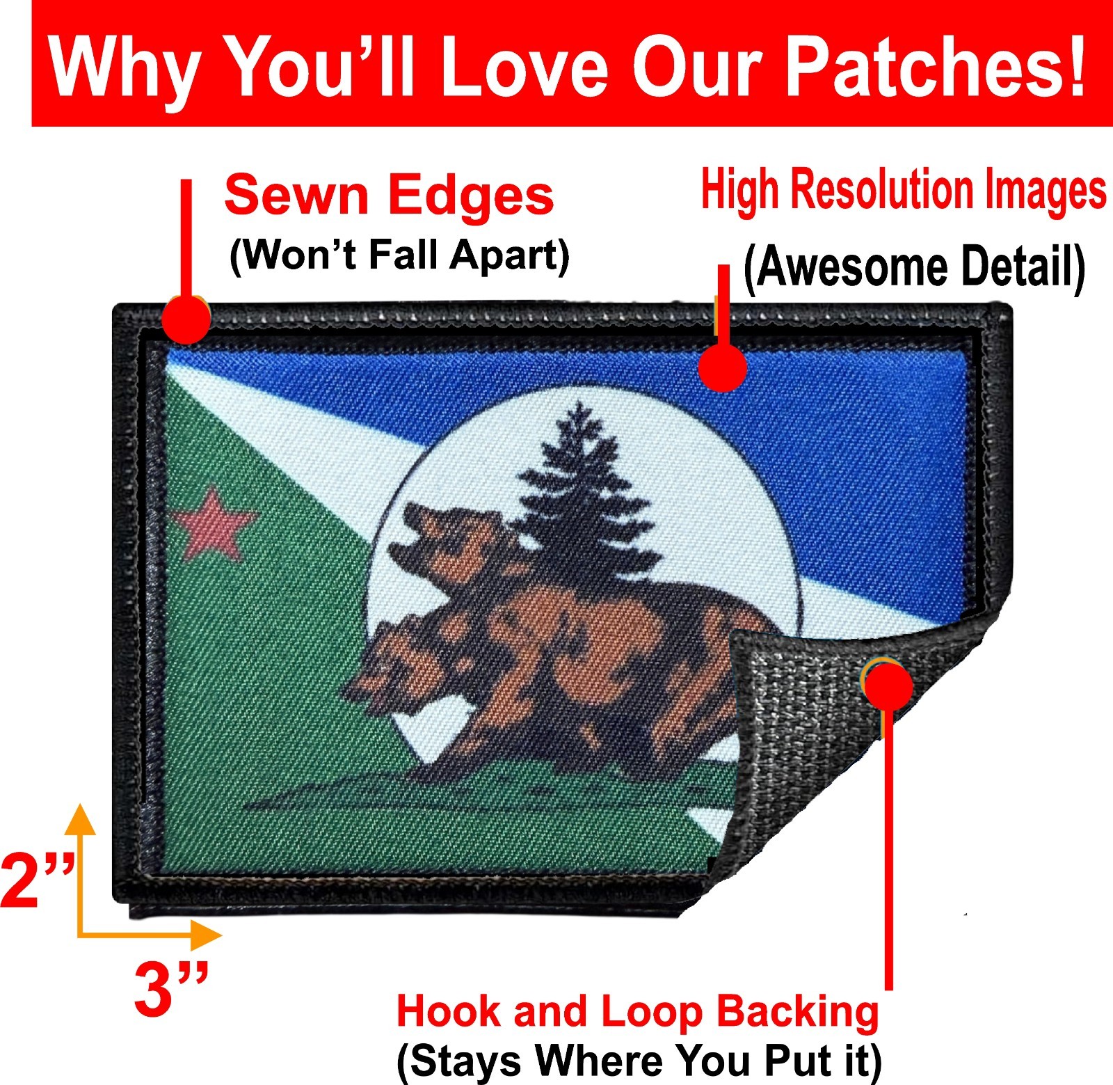 Cascadian Rifles NCR Flag Morale Patch Tactical New California Republic