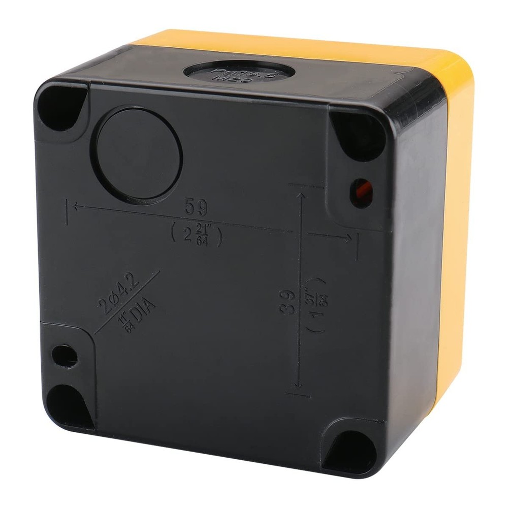 BAOMAIN Red Flat Head Momentary Push Button Switch Station Red, Yellow, Black