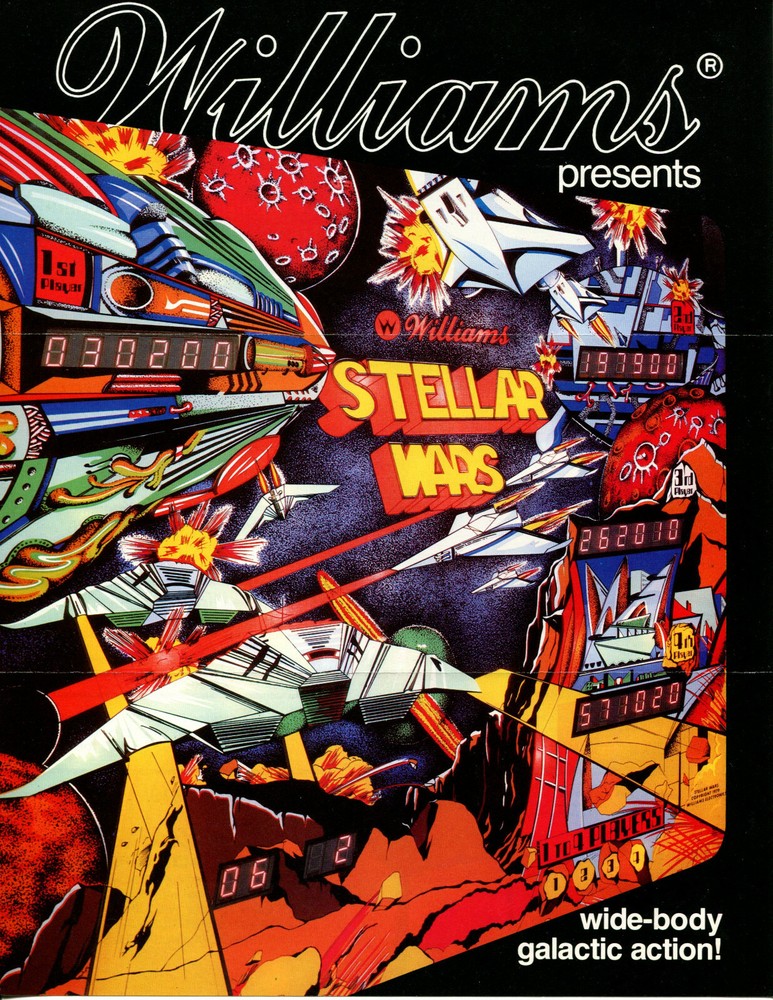 Stellar Wars Williams Pinball Flyer / Brochure/ Ad