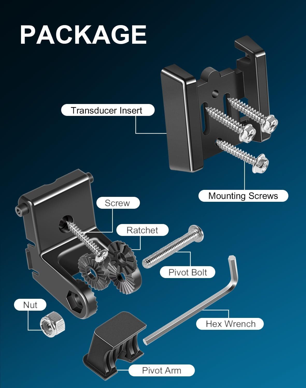 For Humminbird 740093-1 Transducer Mount MHX XNT Hardware Transom Mount Bracket-