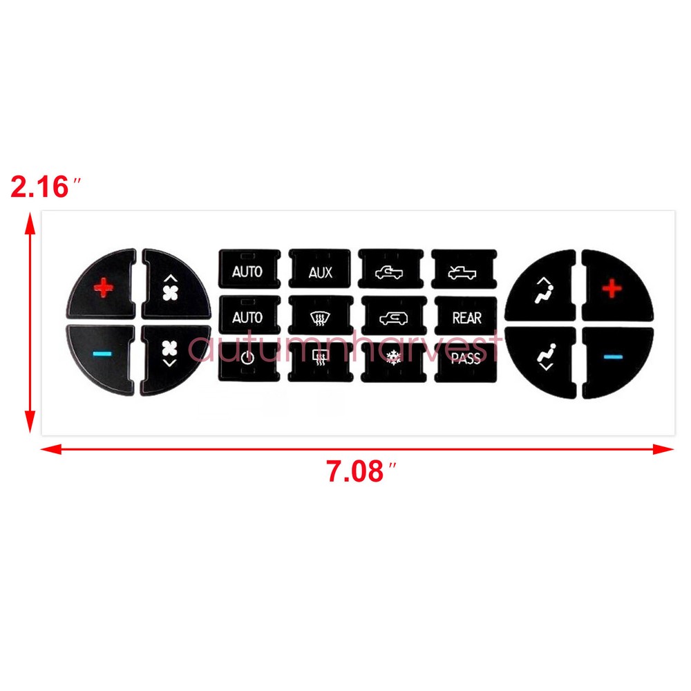 Climate Control Button Decal Dash Switch Sticker For 2007-2014 GMC Yukon XL 1500
