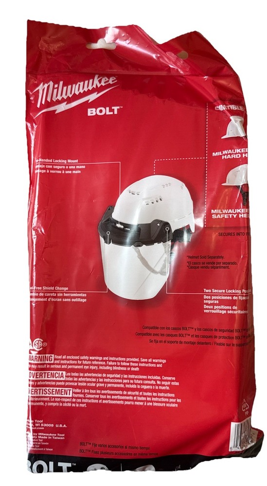 Milwaukee Tool BOLT Face Shield Clear Lens