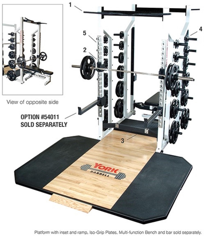 YORK STS Double Half Rack Silver w/ Pull-Up Bar Plate Storage