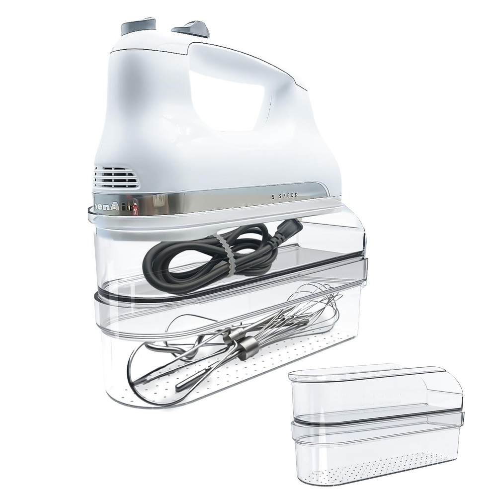 Hand Mixer Storage Case for KitchenAid Double Layer, transparent