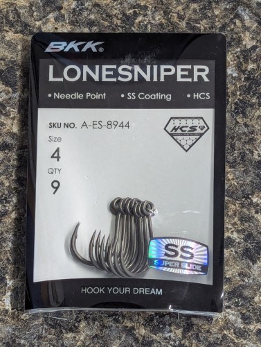 BKK Lone Sniper Inline Single Hooks - Size 4 - Treble Hook Replacement