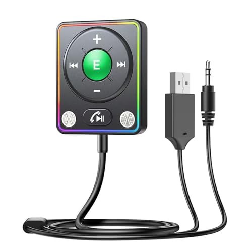 Bluetooth 5.4 AUX Car Adapter,[Dual Connection & Mic Noise Green